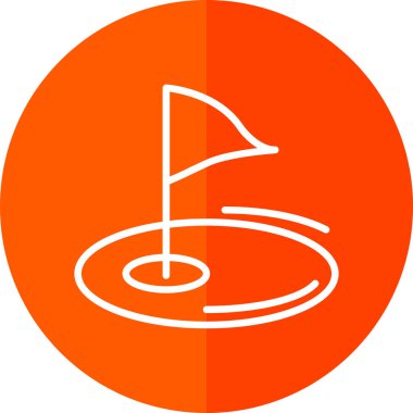 düz Golf bayrağı simgesi, vektör illüstrasyonu