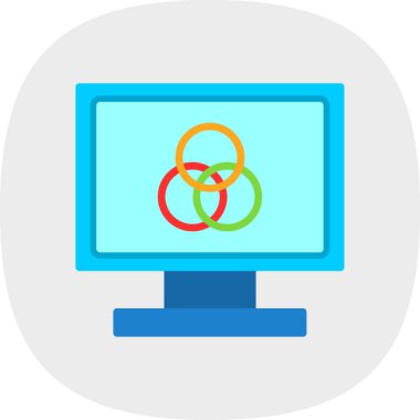 bilgisayar izleme simgesi, vektör illüstrasyonu