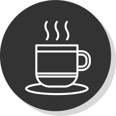 sıcak kahve simgesi, vektör illüstrasyonu