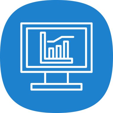 Grafik grafikli bilgisayar monitörü, basit web simgesi