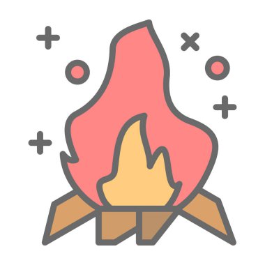 Şenlik ateşi. Web simgesi basit tasarım