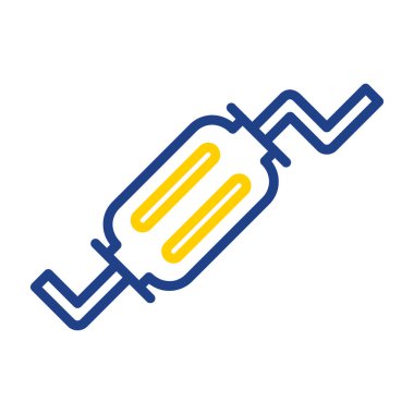 Egzoz borusu sistemi vektör simgesini özetliyor. Sembol, logo