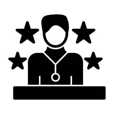 Stetoskop vektör ikonu tasarımlı doktor