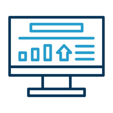 Bilgisayar ekranı. Web simgesi basit tasarım