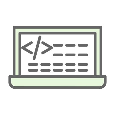 Kod işareti. Kodlama simgesi. vektör illüstrasyonu