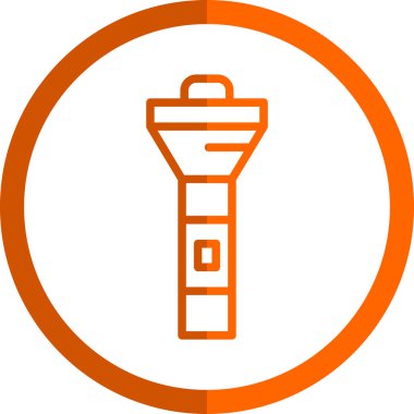 Flashlight düz simgesi, vektör illüstrasyon tasarımı
