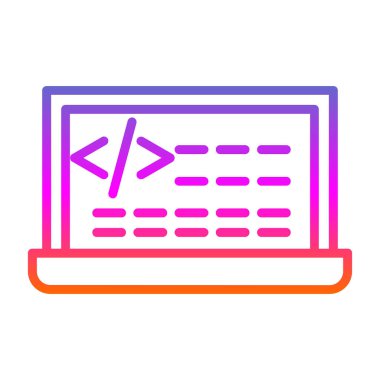 Kod işareti. Kodlama simgesi. vektör illüstrasyonu