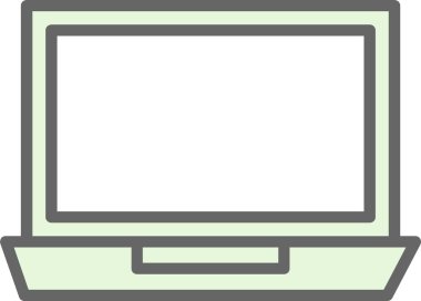 Basit dizüstü bilgisayar simgesi, vektör illüstrasyonu