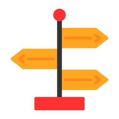 Yön, işaret direği simgesi. Basit vektör illüstrasyonu