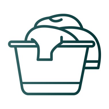 düz çamaşır sepeti vektör çizimi tasarımı