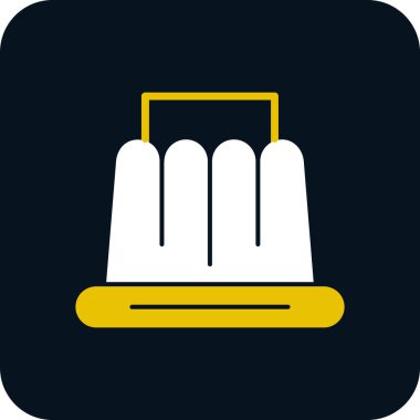 Uzun gölgeli beyaz çizgi beyzbol eldiveni ikonu. vektör illüstrasyonu