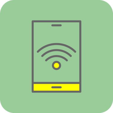 wifi sembollü tablet pc, vektör illüstrasyonu, kablosuz simge