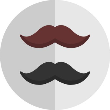 Bıyık düz vektör simgesi