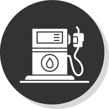 Benzin pompası simgesi modada izole edilmiş arkaplan