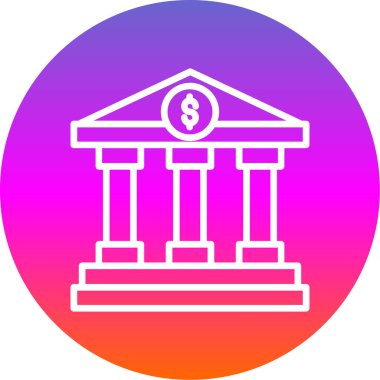 Banka bina simgesini, basit vektör çizim 