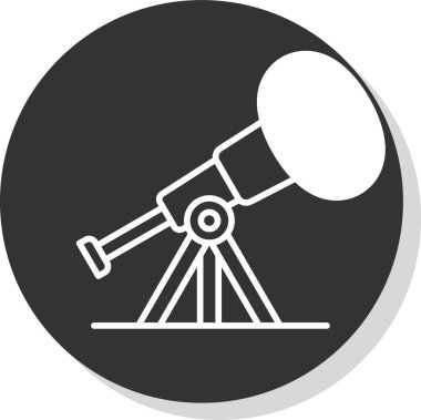 Teleskop. Web simgesi basit illüstrasyon 