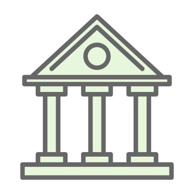 Banka binası. Web simgesi basit illüstrasyon