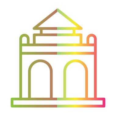 gökkuşağı degrade çizgi çizim karikatür ev