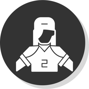 Kadın oyuncu simgesi, vektör illüstrasyonu 