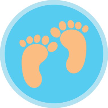 Ayak izi simgesi, vektör illüstrasyonu basit tasarım