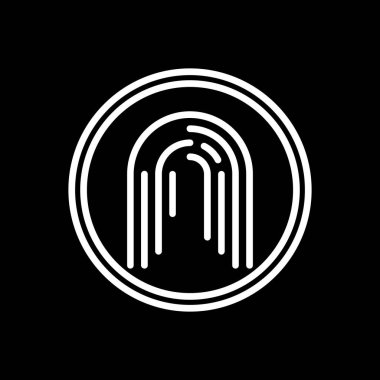 siyah ve beyaz parmak izi vektör çizimi basit tasarım