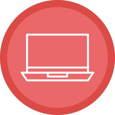 Basit dizüstü bilgisayar simgesi, vektör illüstrasyonu