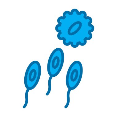 Virüs ikon vektör illüstrasyonunun mikrobu