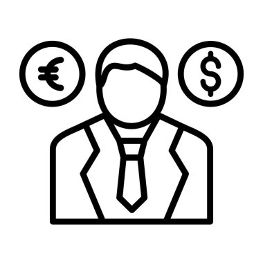 İş adamı simgesi vektör illüstrasyonu