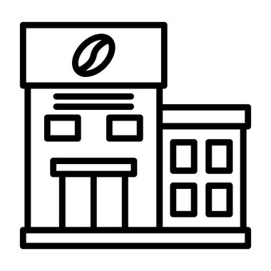 Kafe binası simgesi, vektör illüstrasyon tasarımı