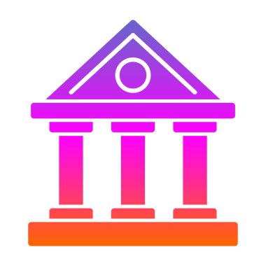 Banka binası. Web simgesi basit illüstrasyon