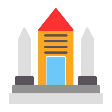 düz stil mimari yapı ikonu