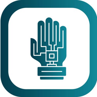 Haptic Geribildirim Eldiven Simgesi, vektör illüstrasyonu