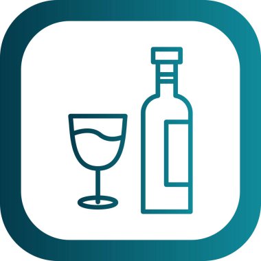 Moda tasarımı için izole edilmiş arka planda alkol şişesi simgesi. yumuşak mavi arkaplan.