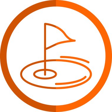 düz Golf bayrağı simgesi, vektör illüstrasyonu