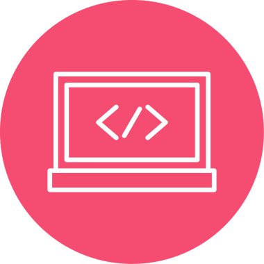 Kod işareti. Kodlama simgesi. vektör illüstrasyonu