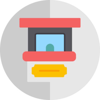 Bilet Ofisi simgesi vektör illüstrasyonu