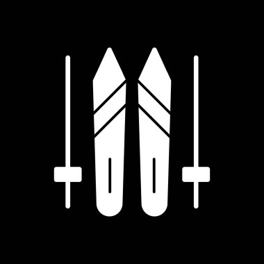 Kayaklar ve çubuklar simgesi, vektör basit illüstrasyon