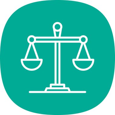 adalet ölçeği simgesi, vektör illüstrasyonu