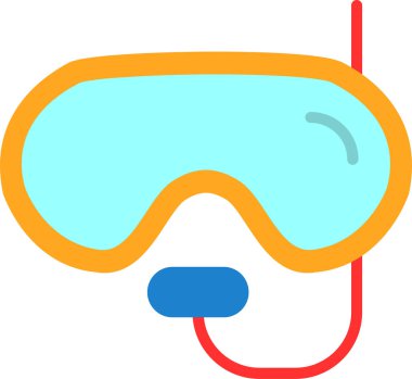 Gözlük gözlüğü dalış simgesi düz stil