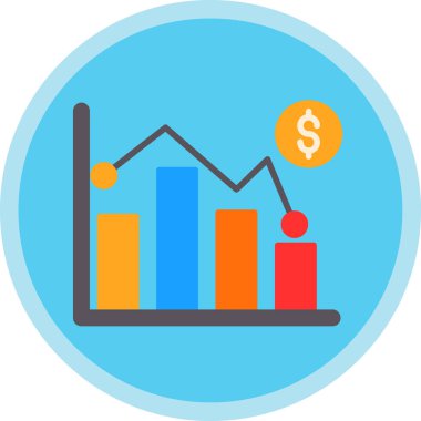 Pazar dalgalanması simgesi, vektör illüstrasyonu