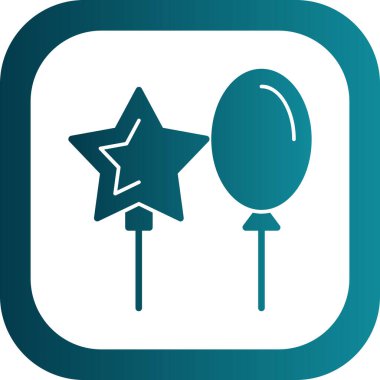 Balonlar. Web simgesi basit illüstrasyon  