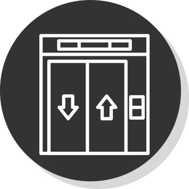 Asansör. Web simgesi basit illüstrasyon             