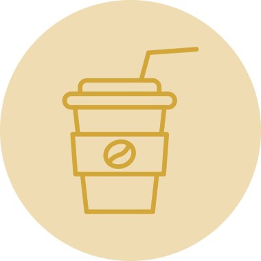 Saman içen kağıt kahve fincanı. Kafe logosu. Vektör.