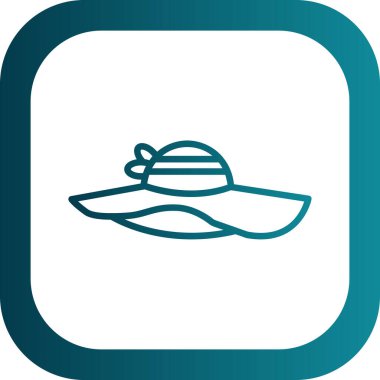 güneş şapkası simgesi, vektör illüstrasyonu