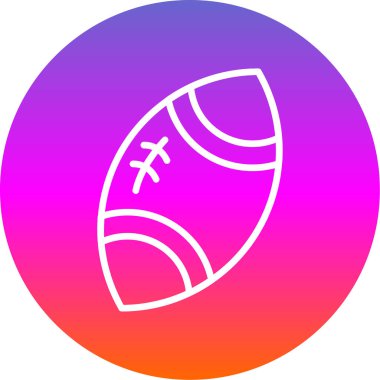 Düz stil rugby topu simgesi