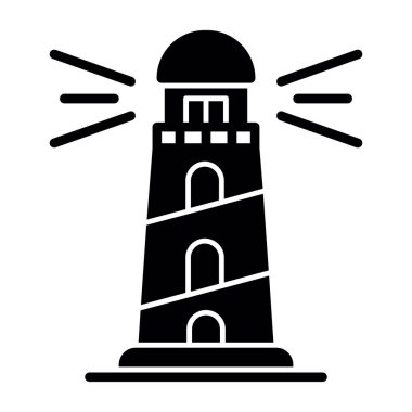 deniz feneri web simgesi, vektör illüstrasyonu 