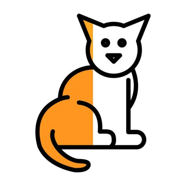 Kedi. Web simgesi vektör illüstrasyonu