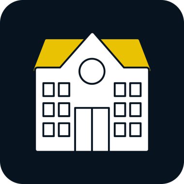 okul binası ikon vektör illüstrasyonu 