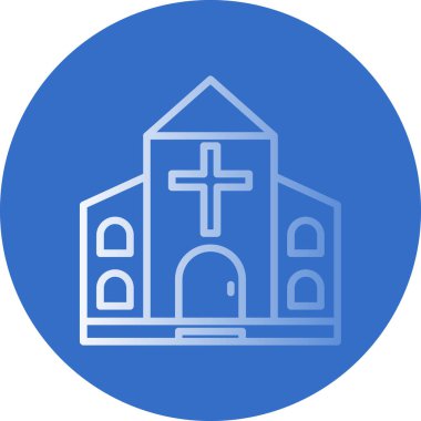 Kilise simgesi, vektör illüstrasyonu basit tasarım