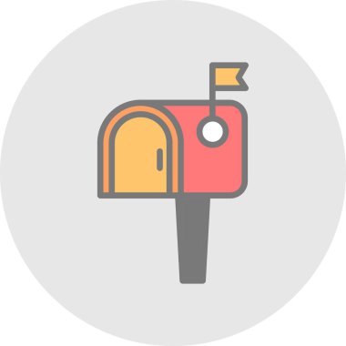 Posta kutusu düz simgesi, vektör illüstrasyonu